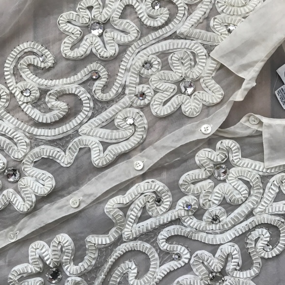 Vintage 100% Silk Adrienne Vitadini Cream Blouse - Picture 8 of 8